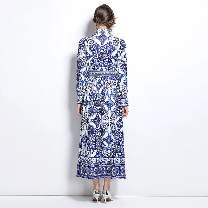 Peak elegance print dress ED183 images